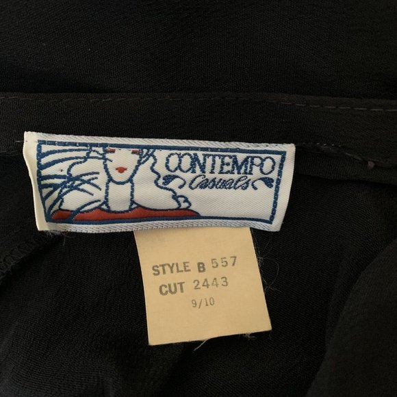 Vintage 70s 80s Contempo Casuals Graphic Print Wrap Rayon Dress - Picture 11 of 12